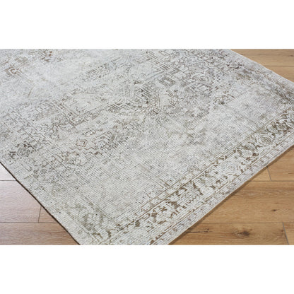Unique UNQ-2321 Rug by Livabliss in ivory, taupe, charcoal, silver. Made from polyester in a unique style.