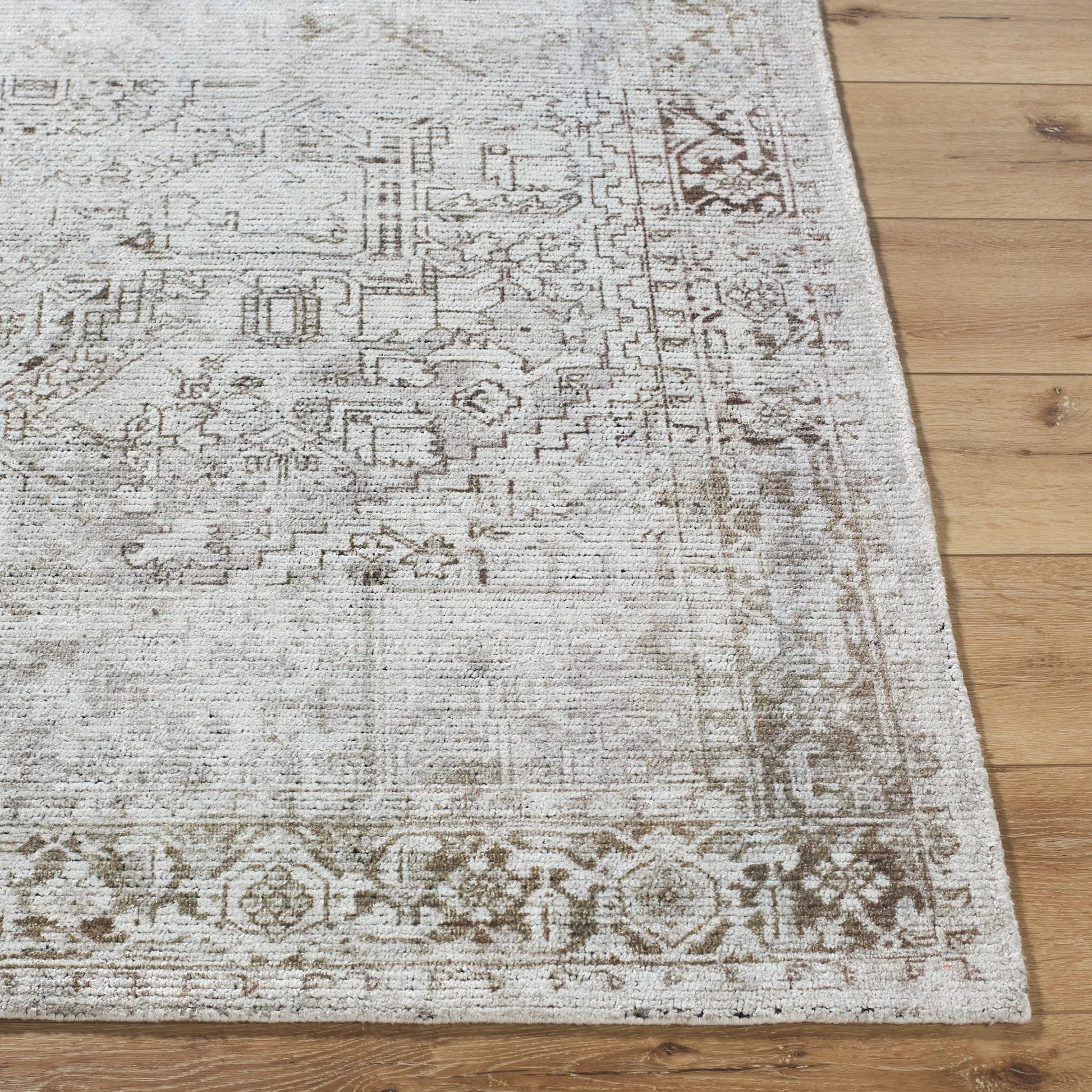 Unique UNQ-2321 Rug by Livabliss in ivory, taupe, charcoal, silver. Made from polyester in a unique style.