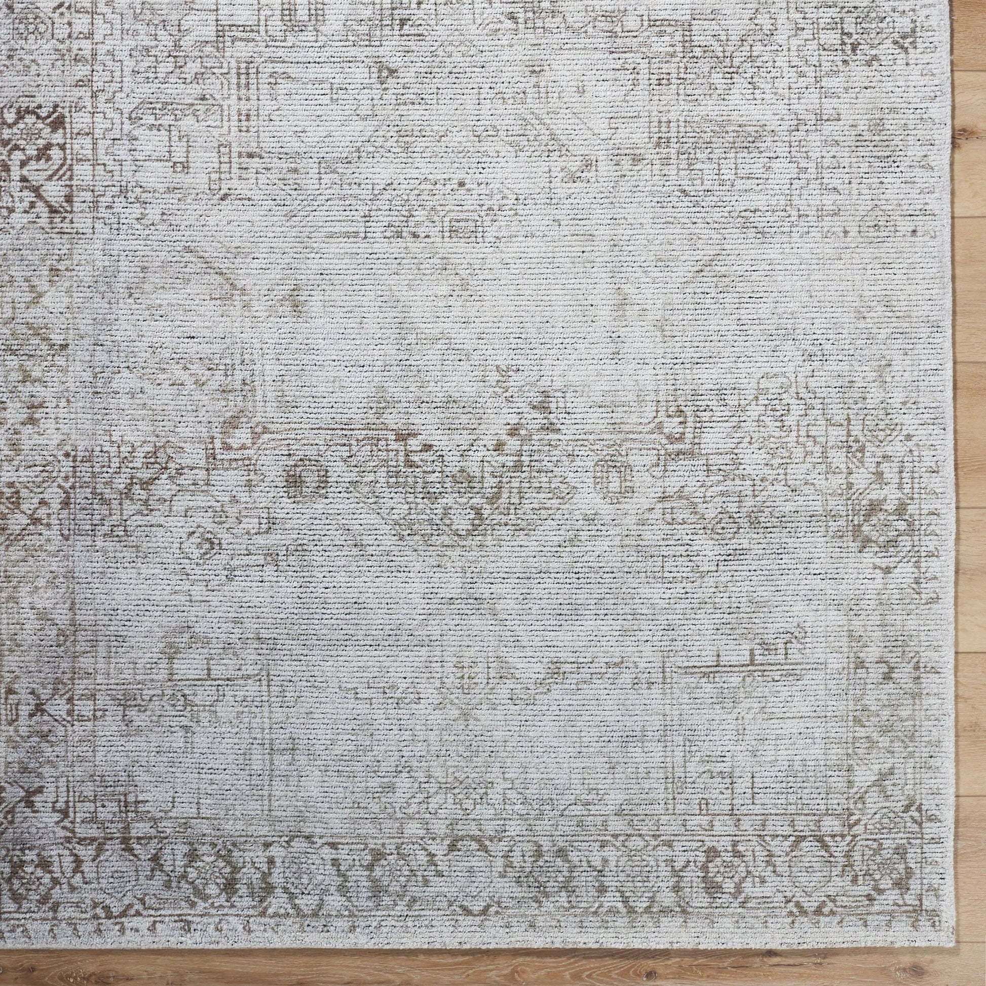 Unique UNQ-2321 Rug by Livabliss in ivory, taupe, charcoal, silver. Made from polyester in a unique style.