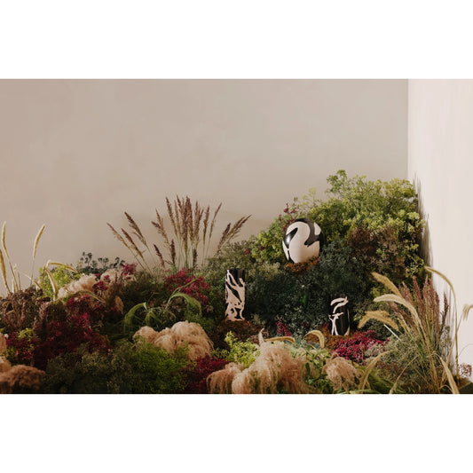 Chulu Vase by Moe's Home Collection in black. Made from terracotta in a modern style.