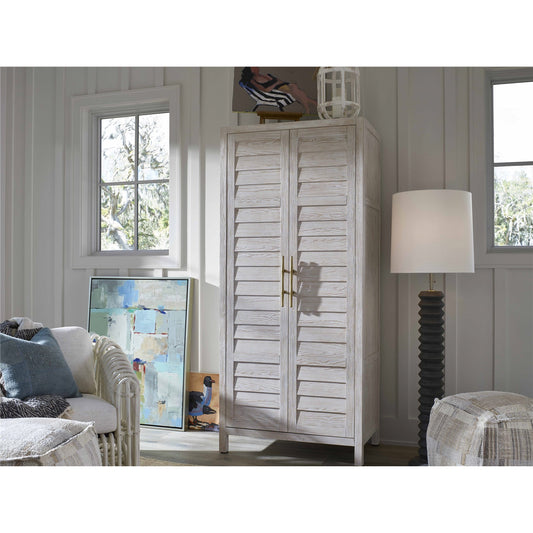 Getaway Utility Cabinet by Coastal Living by Universal Furniture in antique brass and sea oat. Made from unique in a coastal style.