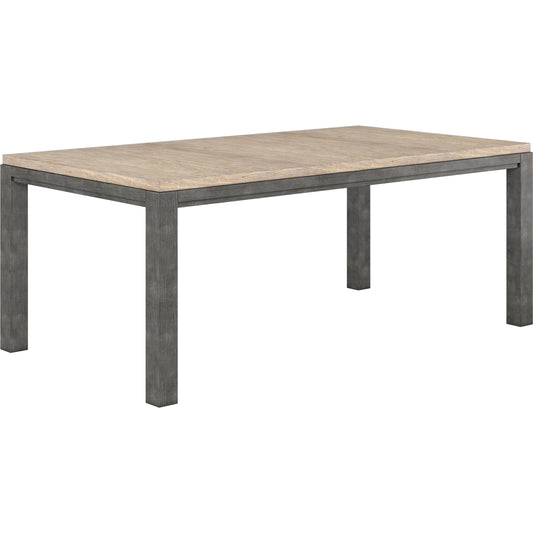 Frame Rectangular Dining Table by A.R.T. Furniture in light brown and cracked almond & antique carbon. Made from ash & poplar solid, plank-effect flakey & quarter-sawn oak veneer in a modern style.
