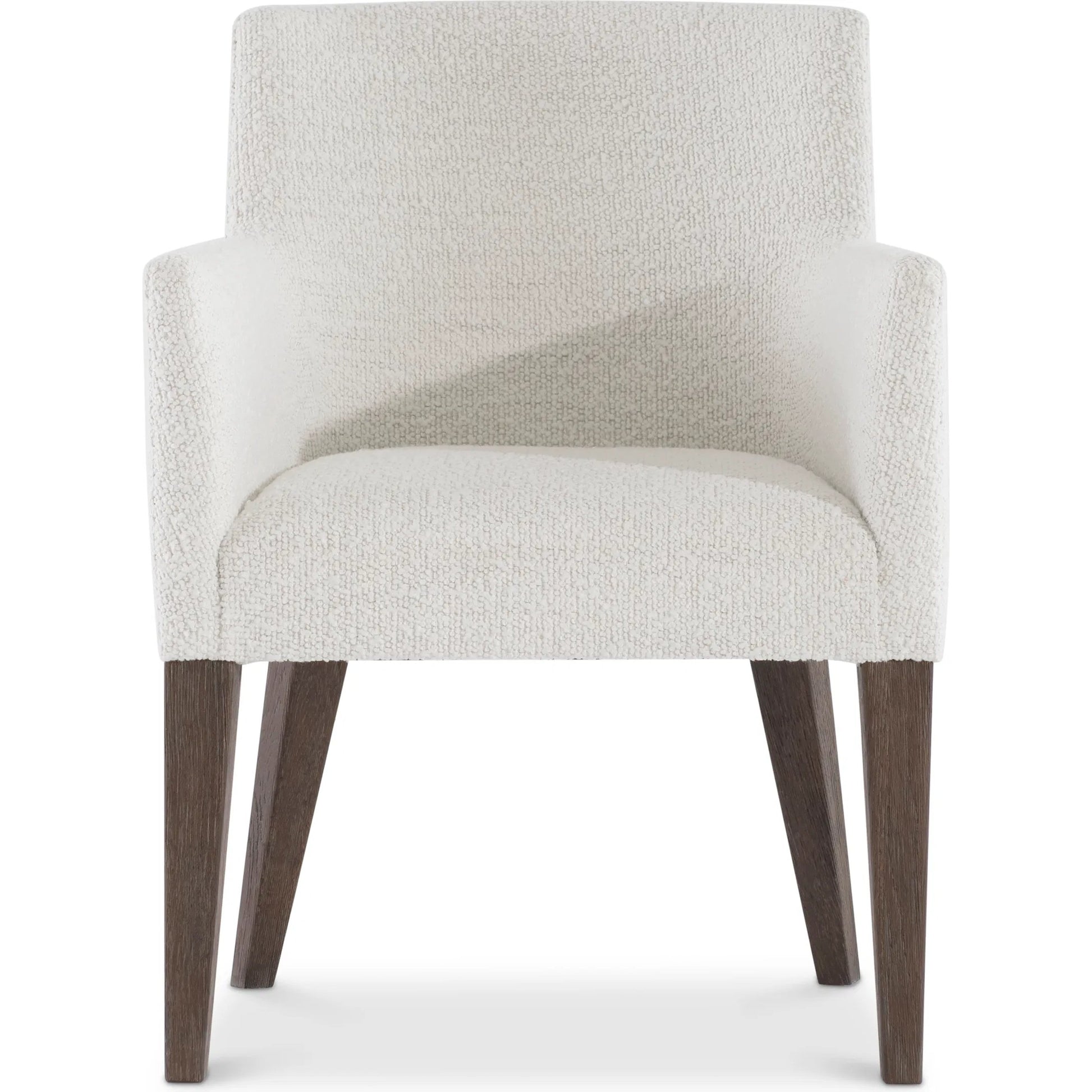 Outline White Arm Chair by Bernhardt in cassel. Made from wood, fabric in a transitional style.