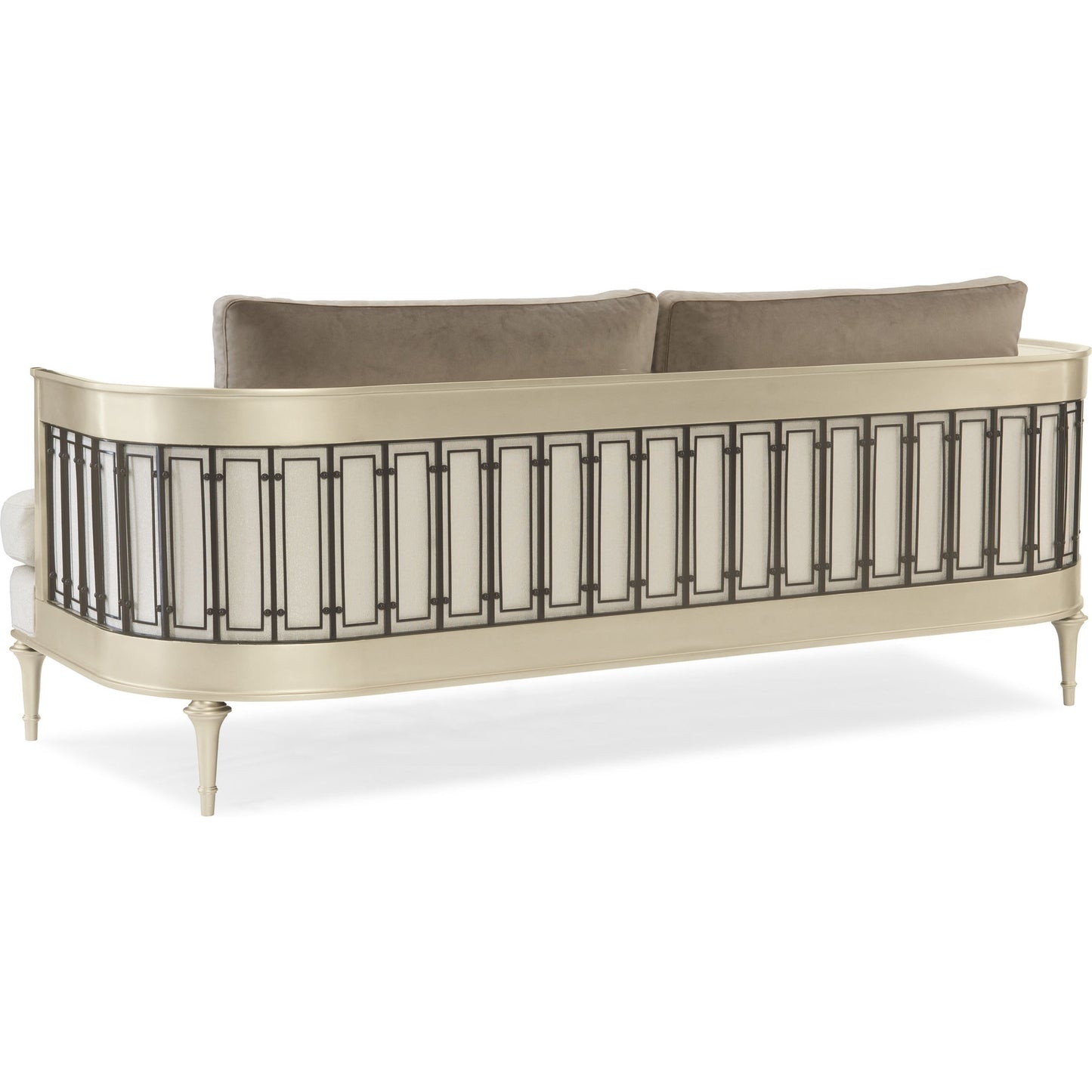 004 SR-769012 | Additional Silo | Quit Your Metal-Ing Sofa by Caracole in natural and platinum, tungsten. Made from birch, plated metal in a cottage & farmhouse style.