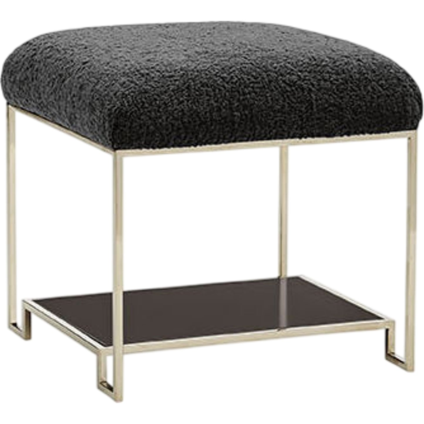 000 SR-769163 | Primary Silo | Thoroughly Modern Ottoman by Caracole in natural. Made from birch, plated stainless steel in a transitional style.