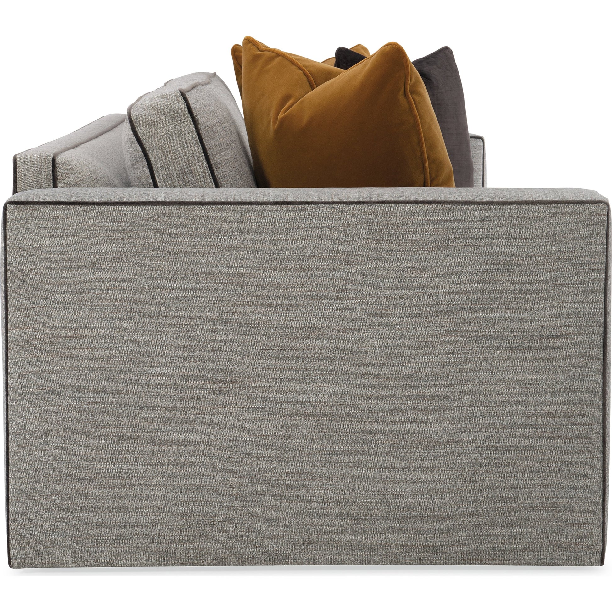 Welt Played 92" Sofa by Caracole in gray. Made from birch in a modern style.