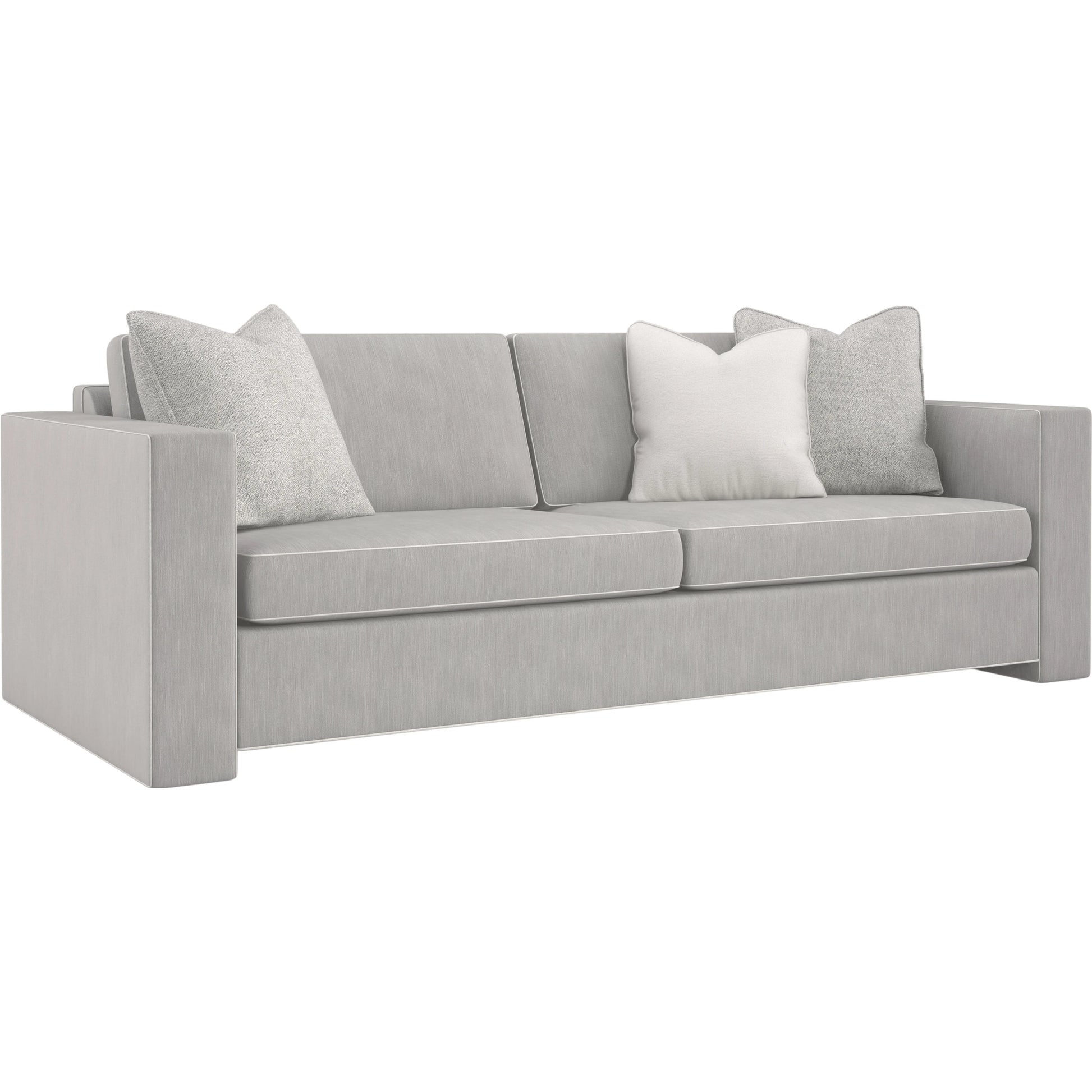 Welt Played 92" Sofa by Caracole in gray. Made from birch in a modern style.