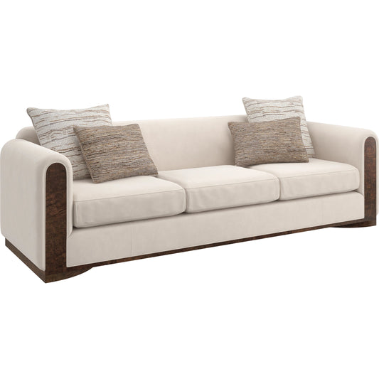 Dimitri Sofa by Caracole in galway burl. Made from birch in a modern style.
