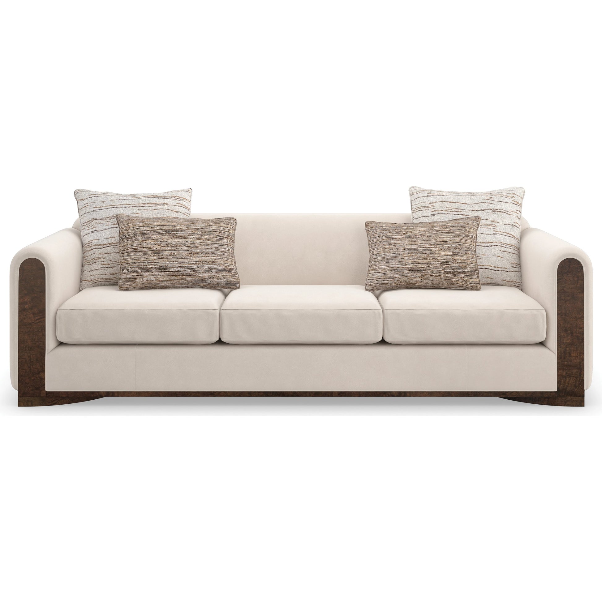 Dimitri Sofa by Caracole in galway burl. Made from birch in a modern style.
