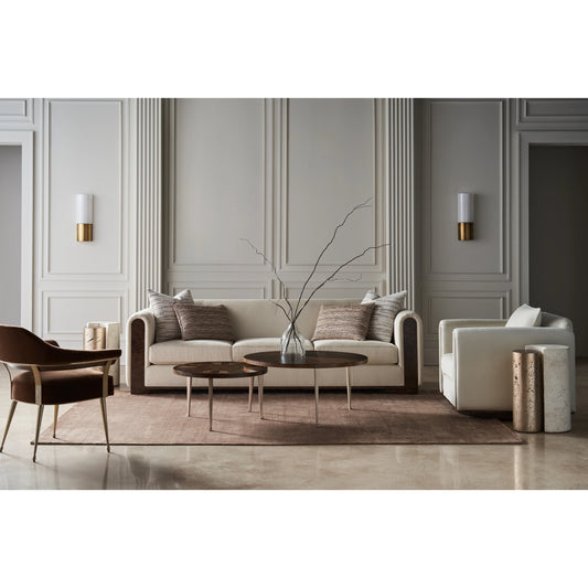 Dimitri Sofa by Caracole in galway burl. Made from birch in a modern style.