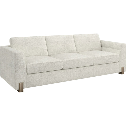 Counter Balance Sofa by Caracole in oatmeal and champagne gold. Made from metal in a modern style.