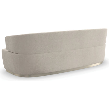 Olympia Sofa by Caracole in ivory and sparkling argent. Made from birch in a modern style.