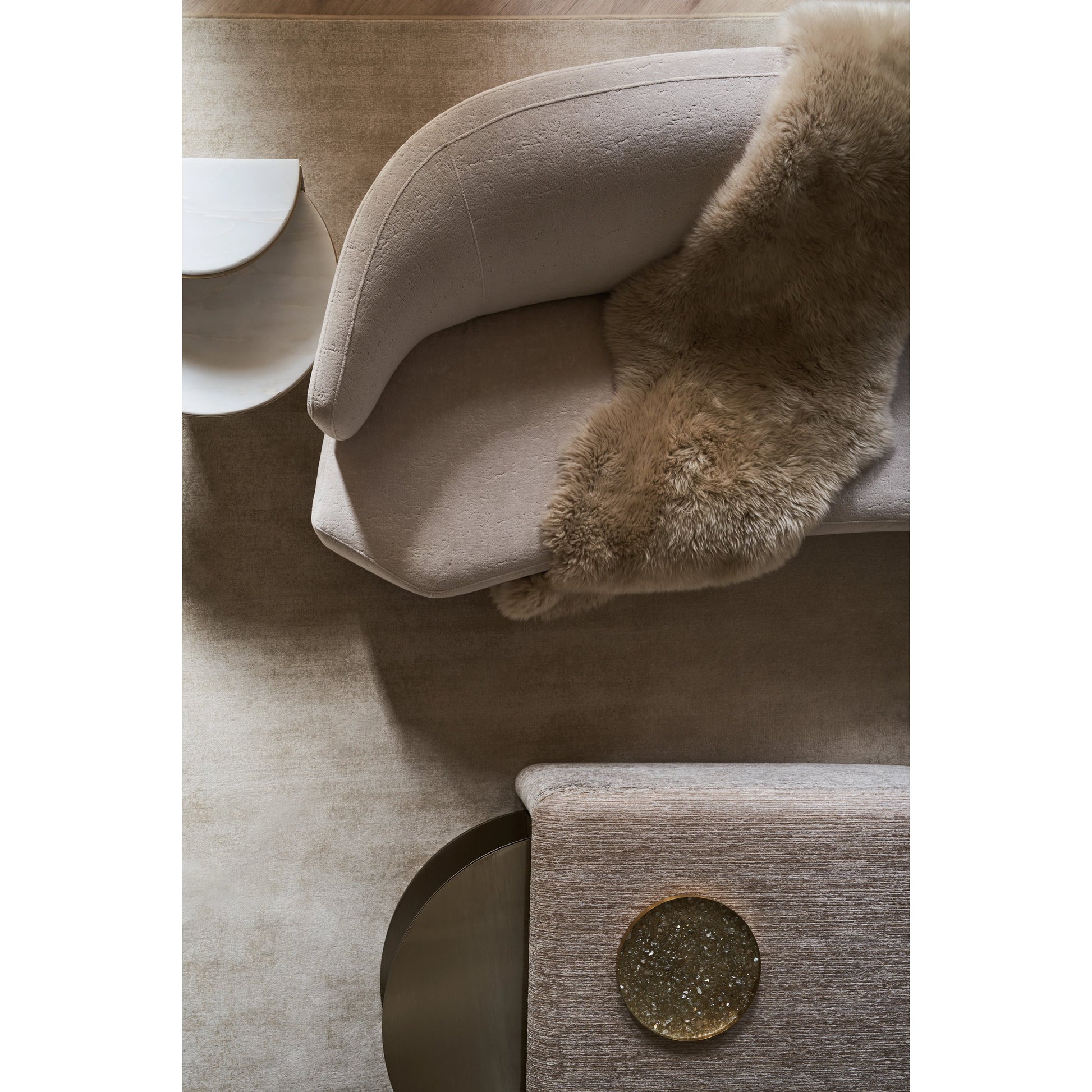 Olympia Sofa by Caracole in ivory and sparkling argent. Made from birch in a modern style.