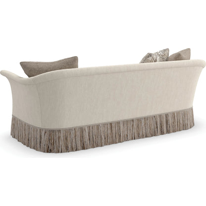 Savoy Sofa by Caracole in chestnut. Made from asian hardwood in a unique style.
