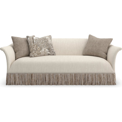 Savoy Sofa by Caracole in chestnut. Made from asian hardwood in a unique style.