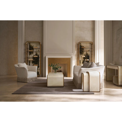 Savoy Sofa by Caracole in chestnut. Made from asian hardwood in a unique style.