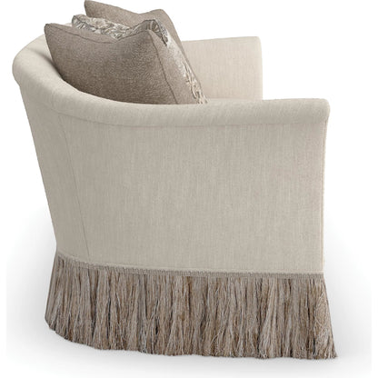 Savoy Sofa by Caracole in chestnut. Made from asian hardwood in a unique style.