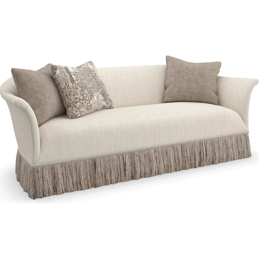 Savoy Sofa by Caracole in chestnut. Made from asian hardwood in a unique style.