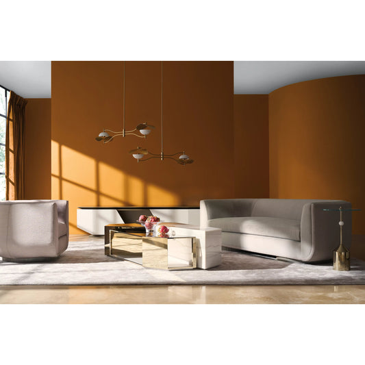 Clipper Sofa by Caracole in charcoal leaf. Made from asian hardwood in a unique style.