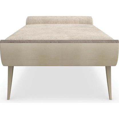 Nice Chaise by Caracole in mountain smoke, ivory painted faux shagreen, brushed gold. Made from birch, metal, curupixia in a unique style.