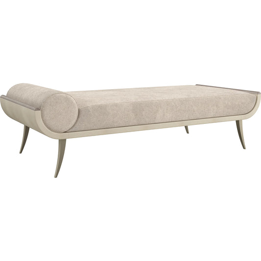 001 SI-2193901 | Primary Silo | Nice Chaise by Caracole in mountain smoke, ivory painted faux shagreen, brushed gold. Made from birch, metal, curupixia in a unique style.