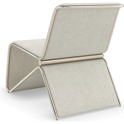 Parallax Upholstered Chair by Caracole in whisper of gold. Made from metal in a transitional style.