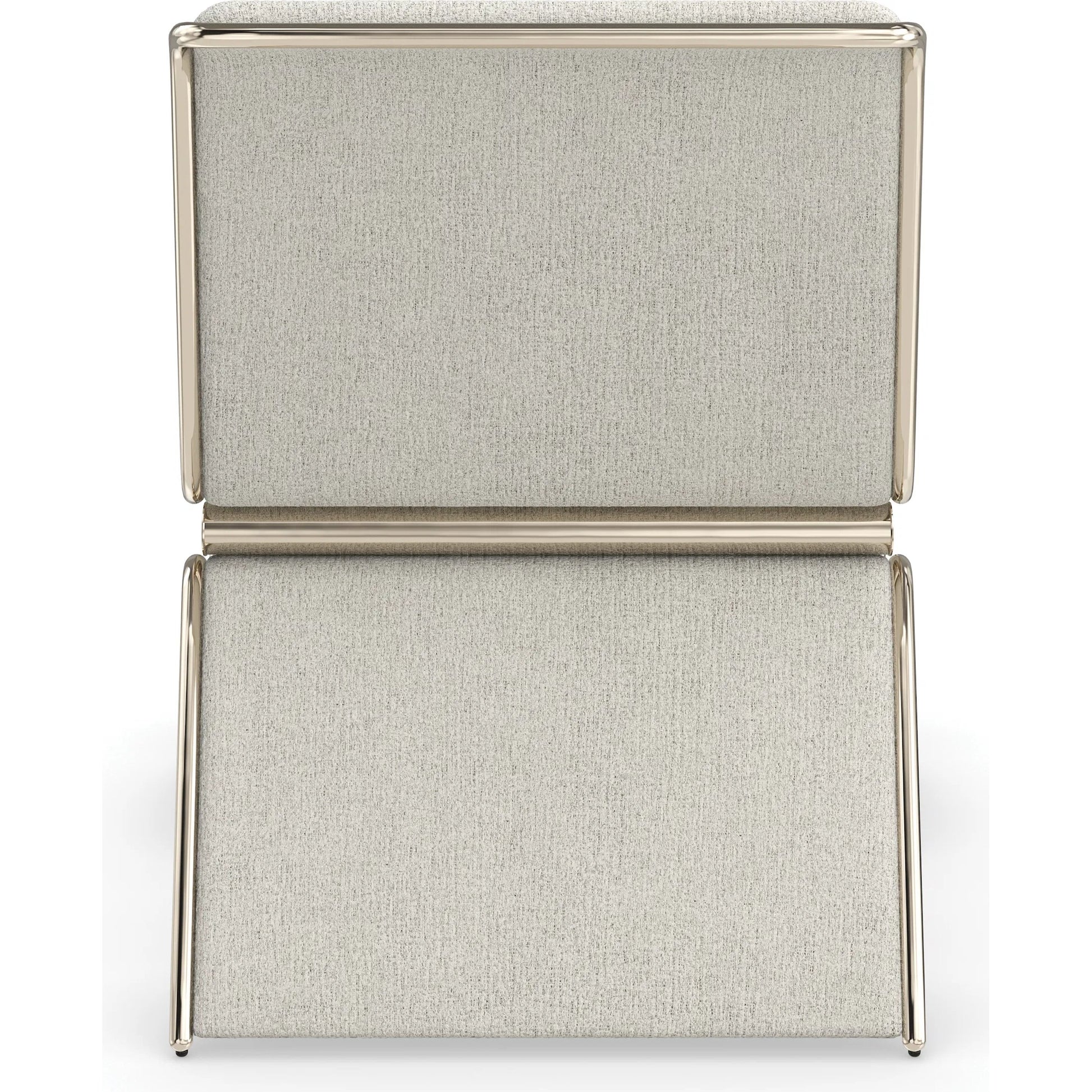 Parallax Upholstered Chair by Caracole in whisper of gold. Made from metal in a transitional style.