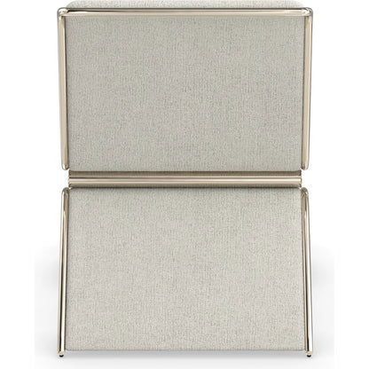 Parallax Upholstered Chair by Caracole in whisper of gold. Made from metal in a transitional style.