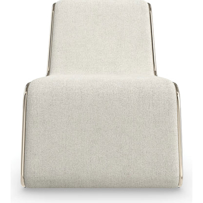 Parallax Upholstered Chair by Caracole in whisper of gold. Made from metal in a transitional style.