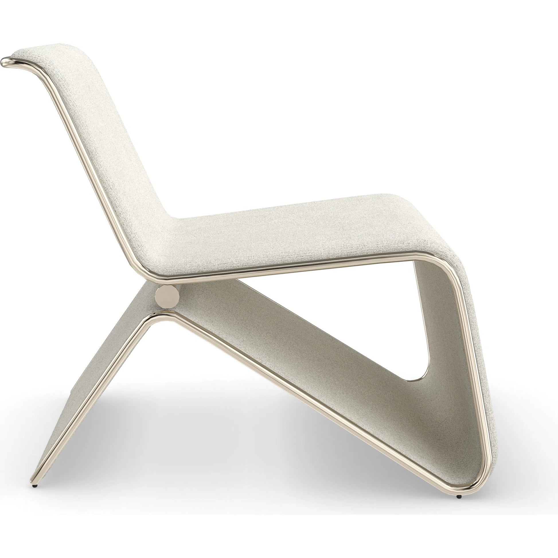 Parallax Upholstered Chair by Caracole in whisper of gold. Made from metal in a transitional style.