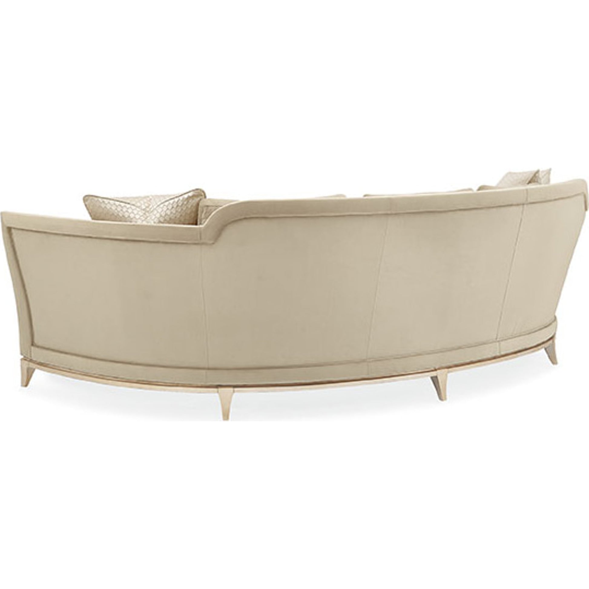 Bend the Rules Sofa by Caracole in silver and soft silver paint. Made from birch in a transitional style.