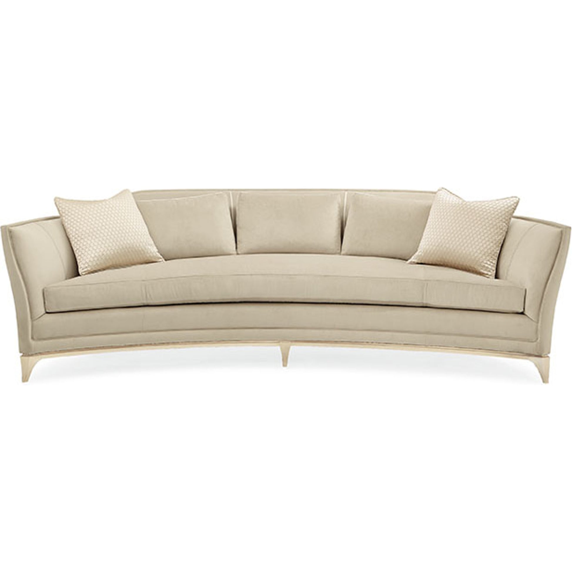 Bend the Rules Sofa by Caracole in silver and soft silver paint. Made from birch in a transitional style.