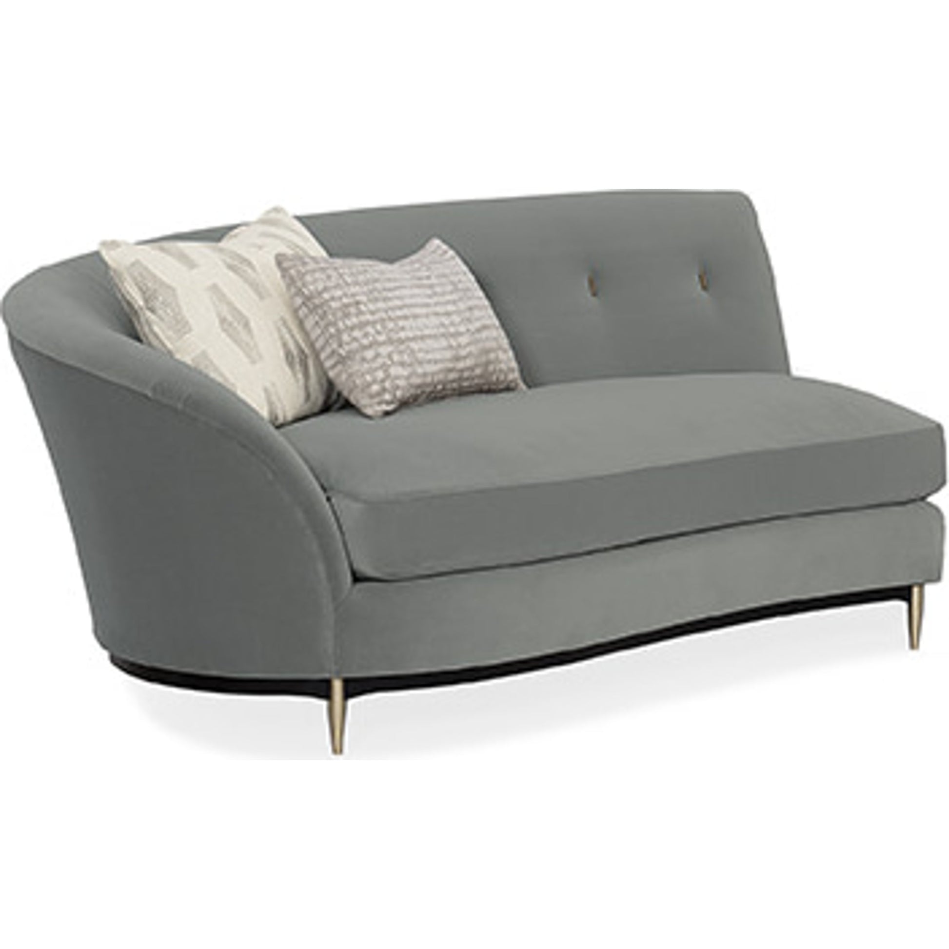 Three's Company Loveseat by Caracole in champagne gold, champagne, gold, linen. Made from birch in a transitional style.