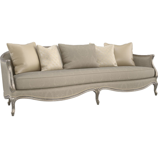 Le Canape 110" Sofa by Caracole in silver and gold. Made from birch in a modern style.
