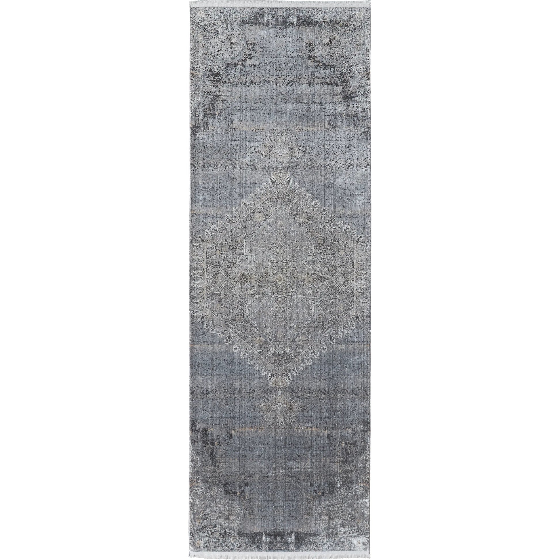 Sarrant Transitional Rug - 3963F by Feizy in gray, silver, ivory. Made from viscose, polyester in a unique style.