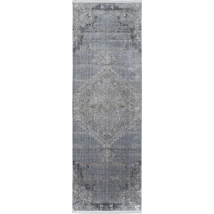 Sarrant Transitional Rug - 3963F by Feizy in gray, silver, ivory. Made from viscose, polyester in a unique style.
