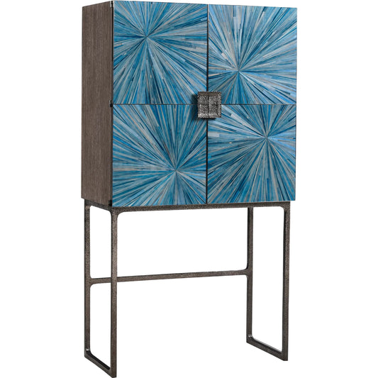 Sapphire Bar Cabinet by Jonathan Charles in chocolate apricot oak. Made from straw in a eclectic & global style.