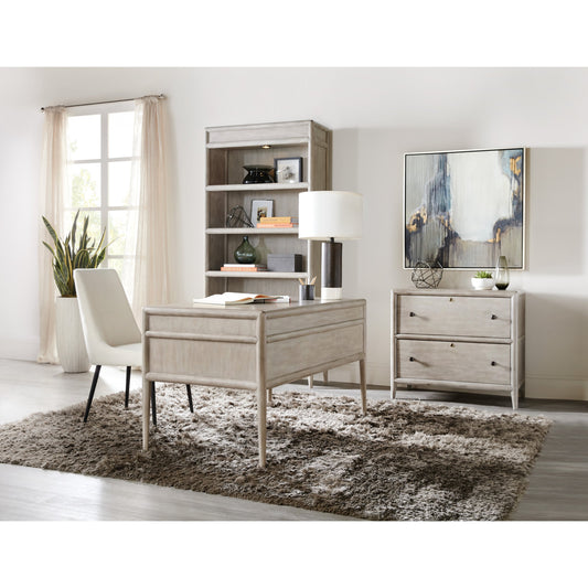 Burnham Writing Desk by Hooker Furniture in grey mink. Made from alder veneers with knots in a modern style.