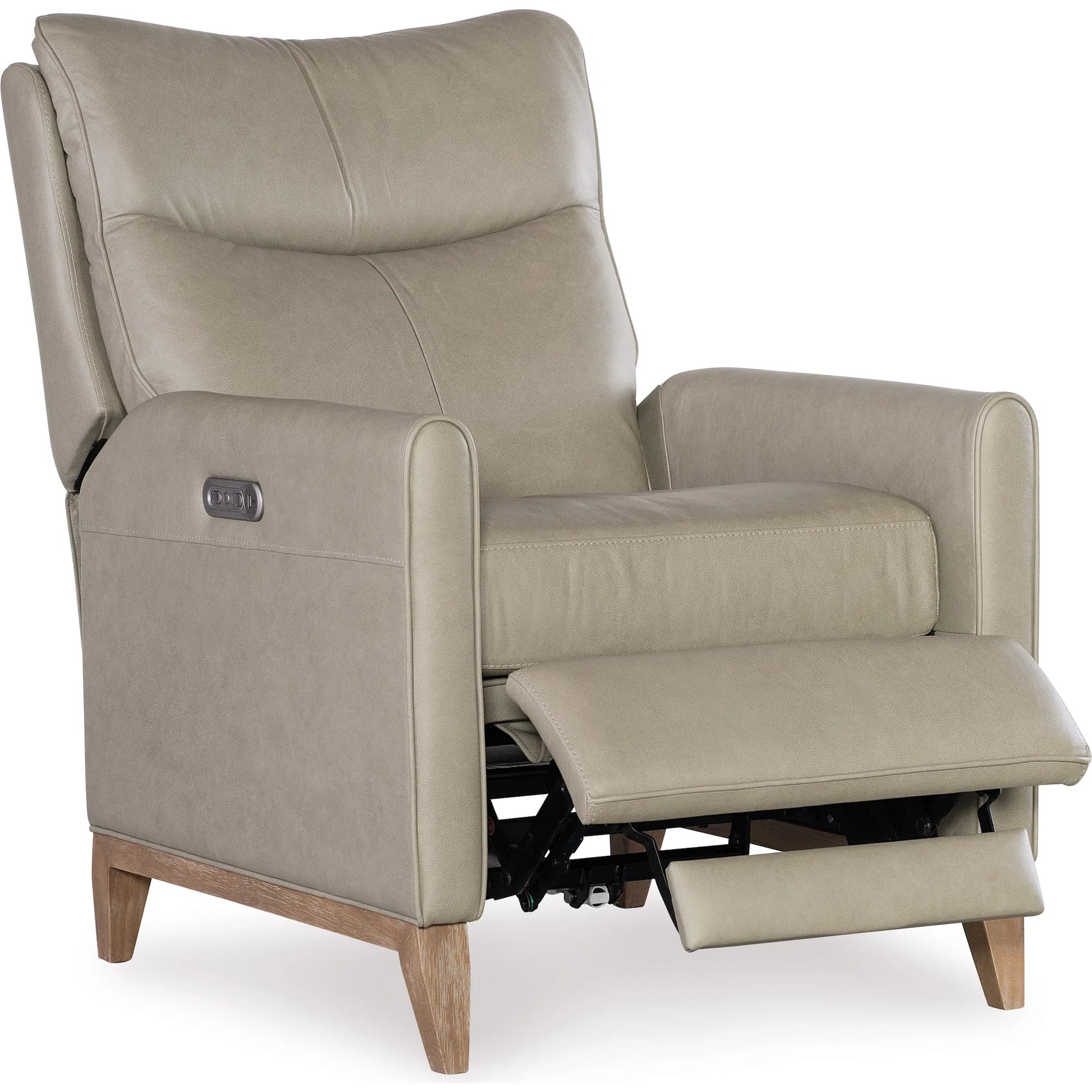 Quinnie Power Recliner with Power Headrest by Hooker Furniture in green and light wood. Made from unique in a traditional style.