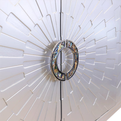 Luna Sideboard by Pasargad Home in silver and silver. Made from unique in a modern style.