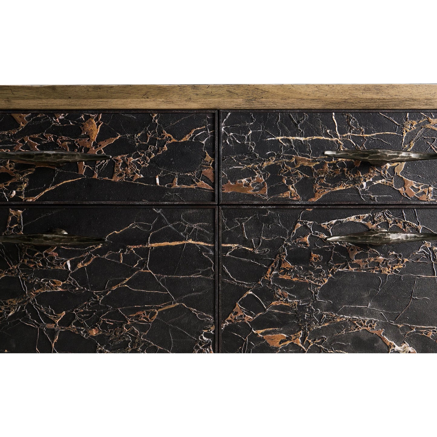 017 SI-2462632 | Closeup | Stone Ridge Marble Credenza by Jonathan Charles in tully light acacia. Made from acacia in a modern style.
