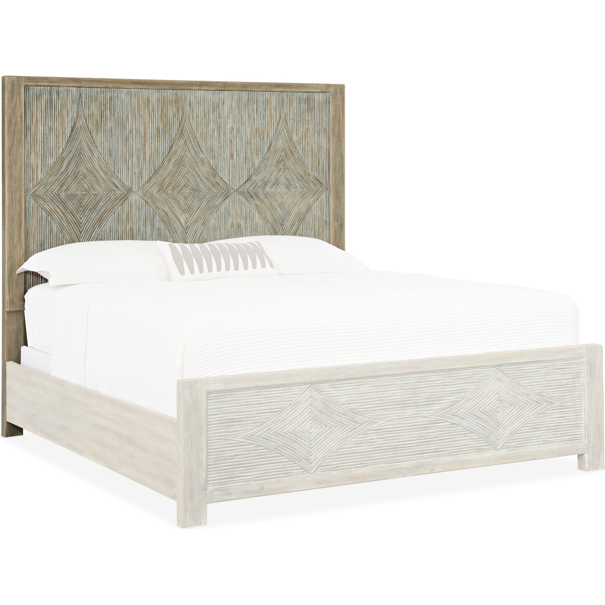 Surfrider Headboard by Hooker Furniture in driftwood. Made from resin in a cottage & farmhouse style.