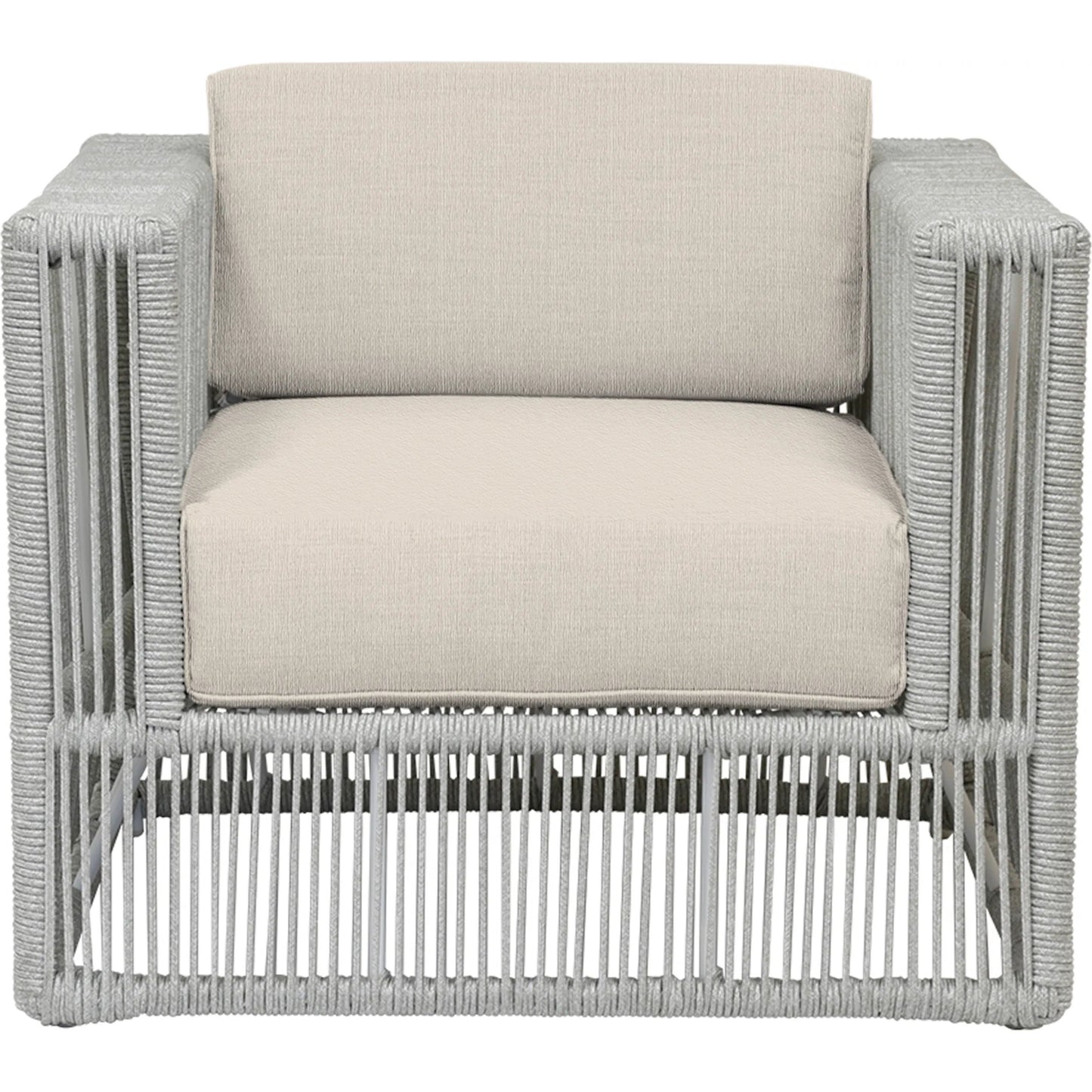 040 SI-2167056 | Additional Silo | Miami Outdoor Club Chair by Sunset West in frost. Made from olefin rope in a coastal style.