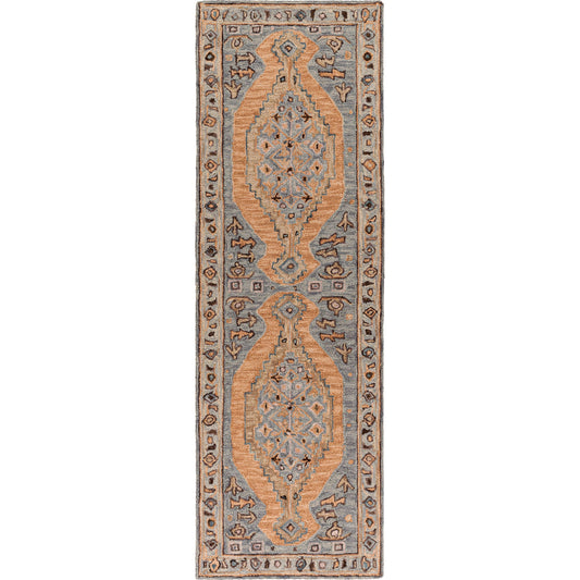 Urfa Rug - 29183 by Surya in dusty pink, dusty coral, beige, ice blue, denim, pale blue. Made from 100% wool in a unique style.