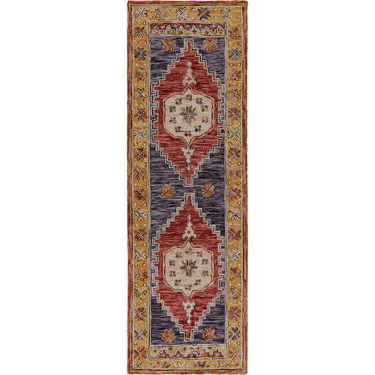 Urfa Rug - 29185 by Surya in dark red, dusty pink, black, medium gray, light beige. Made from 100% wool in a unique style.