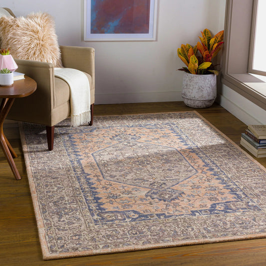 Urfa Rug - 29187 by Surya in dusty coral, medium gray, gray, charcoal, light beige. Made from 100% wool in a unique style.