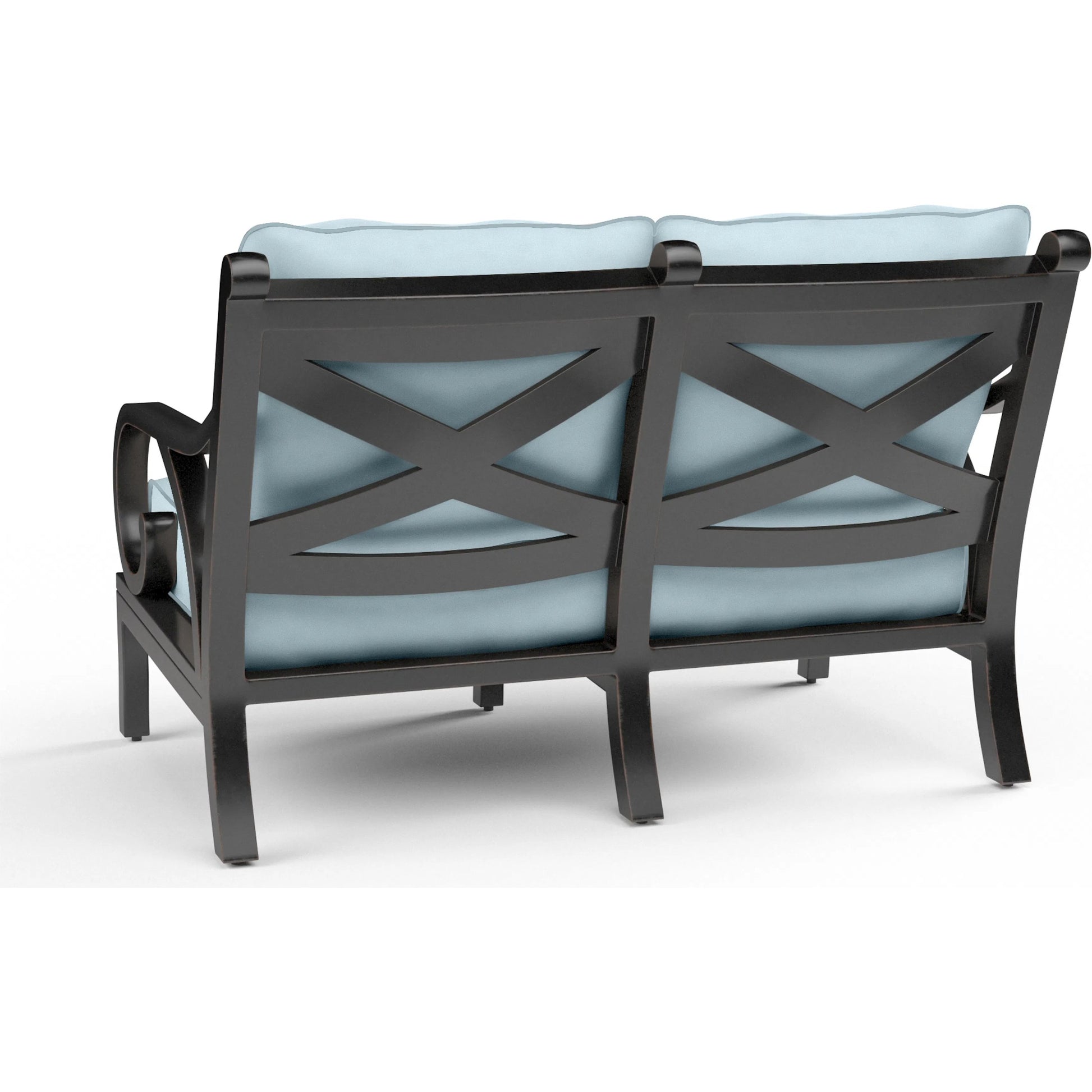 Monterey Outdoor Loveseat by Sunset West in browns. Made from aluminum in a cottage & farmhouse style.