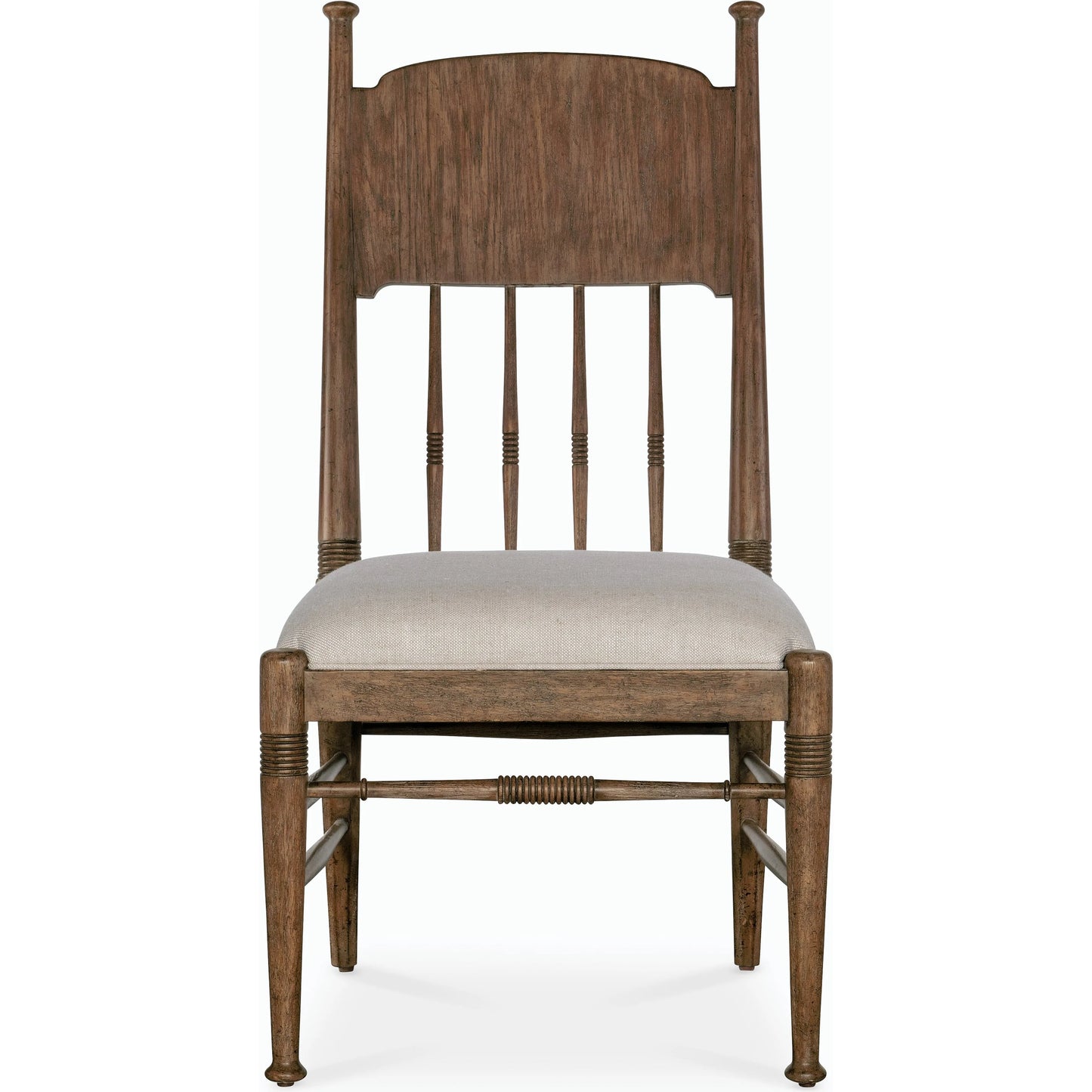 007 SI-2185765 | Additional Silo | Americana Upholstered Seat Side Chair by Hooker Furniture in beige. Made from oak veneers and fabric in a cottage & farmhouse style.