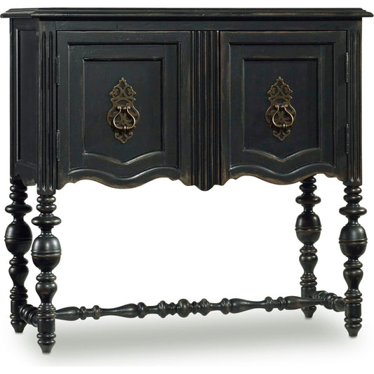 Chest by Hooker Furniture in black. Made from birch veneers with resin in a traditional style.