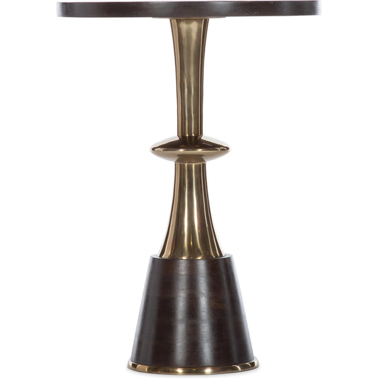 Melange Caroline Accent Table by Hooker Furniture in dark wood. Made from mango, aluminum in a modern style.